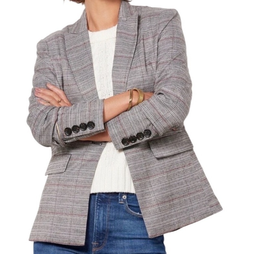 Evereve Gray Plaid Blazer